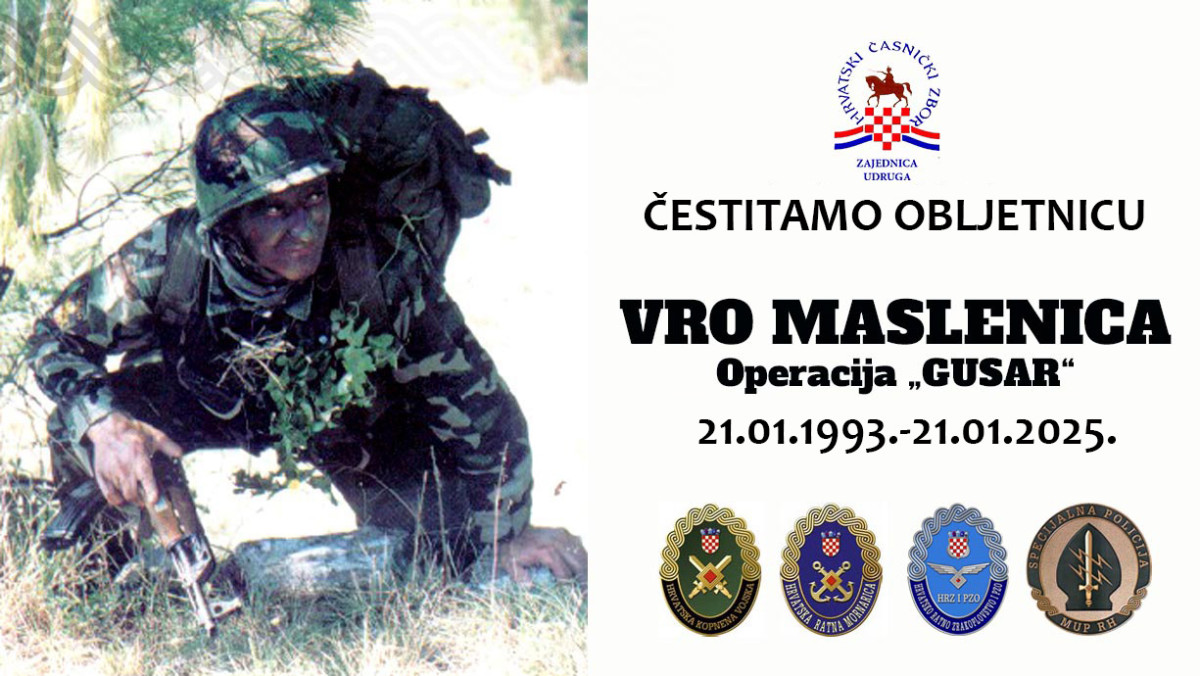 ČESTITAMO OBLJETNICU VRO MASLENICA-OPERACIJA “GUSAR”