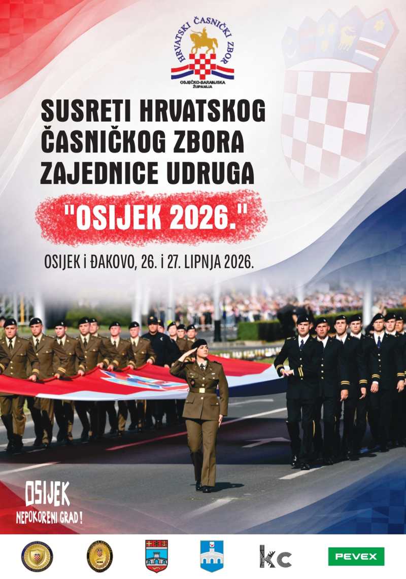 PLAKAT SUSRETA HRVATSKOG ČASNIČKOG ZBORA-ZAJEDNICE UDRUGA “OSIJEK-2026”